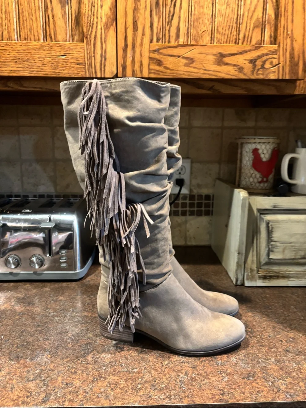Women's Fringe Knee-High Boots